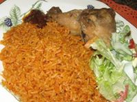 I Love Jellof Rice With Chicken, Salad and Supermalt !