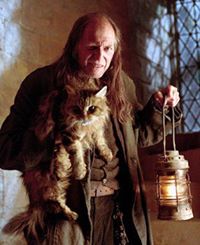 The Awkward Moment When Hogwarts Is Destroyed and Filch Starts Sweeping Up.