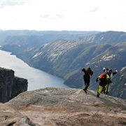 Go BASE Jumping off Kjerag in Norway