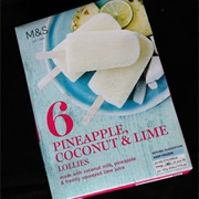 Pineapple Coconut and Lime Lolly