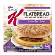Special K Sausage, Egg, and Cheese Flatbread Breakfast Sandwich