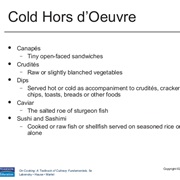 Hors D'Oeuvre