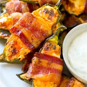 Bacon Wrapped Cheddar Jalapeno Poppers