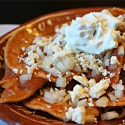 Chilaquiles in Red Sauce