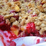 Peach and Raspberry Cobbler