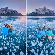 Frozen Bubbles of Abraham Lake
