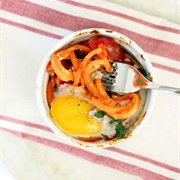 Baked Sweet Potato Spanish Egg Bowl