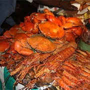 Visiting the Night Market of Stone Town on Sansibar, Tansania