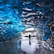 Caving in Skaftafell Ice Cave in Vantajükull National Park, Iceland