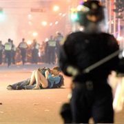 Post-Stanley Cup Riots Kiss