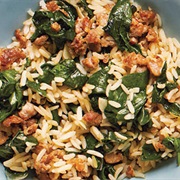 Sausage and Baby Spinach Rice