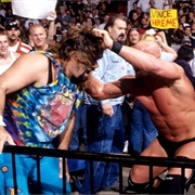 "Stone Cold" Steve Austin vs. Dude Love – WWE Championship No Disqualification Falls Count Anywhere