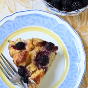 Vanilla Bread Pudding With Blackberries