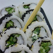 #56:  Appetizers and Snacks:  Avocado and Asparagus Sushi Rolls