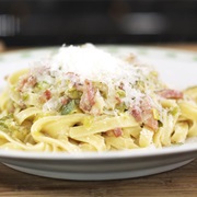 Fettucine Met Prei En Pancetta