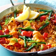 Roasted Pepper and Courgette Paella