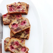 Chocolate Chip Banana Bread With Raspberries