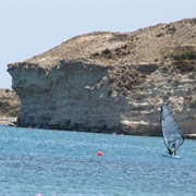 Windsurfing in Pissouri Bay, Cyprus