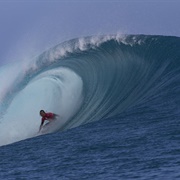 Surfing in Tahiti