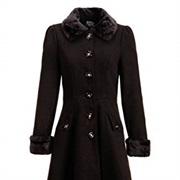 Faux Fur Trimmed Coat Dress