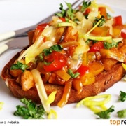 Toasts With Spicy Meat Mixture