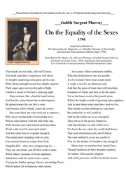 On the Equality of the Sexes (Judith Sargent Murray)