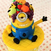 Carmen Miranda Minion Cupcake
