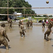 Play Mud Volleyball