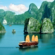 Boat Trip Through Halong Bay, Vietnam