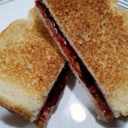 Toasted Peanut Butter Black Raspberry Jelly Sandwich