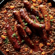 Merguez Sausages and Lentils