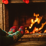 Sitting by the Fireplace