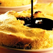 Passion Fruit Souffle With Chocolate Sauce