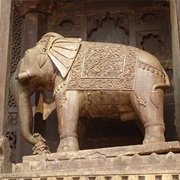 Stone Elephant, Orchha Fort, India