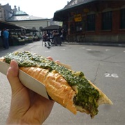 Try Zapiekanka on Plac Nowy in Kraków