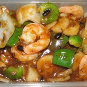 King Prawn With Green Pepper & Black Bean Sauce