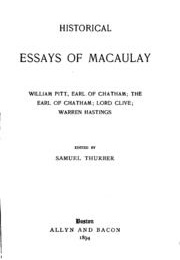 Essay on Earl of Chatham (Thomas Macaulay)