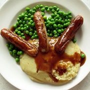 Sausage, Mash and Peas