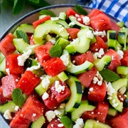 Watermelon Cucumber Feta Salad