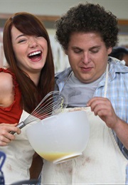 Emma Stone and Jonah Hill in Superbad (2007)