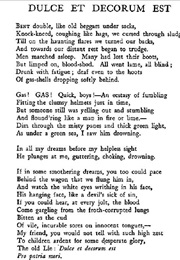 Dulce Et Decorum Est (Wilfred Owen)
