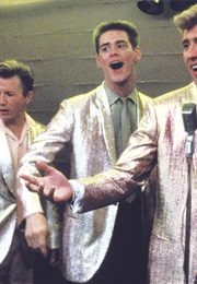 Nicolas Cage, Jim Carrey, Harry Basil, and Glenn Withrow in Peggy Sue Got Married (1986)