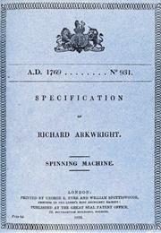 Patent Specification for Arkwright's Spinning Machine (Richard Arkwright)