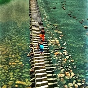 Walking Piano Bridge in Shishuidingbu Scenic Resort, China