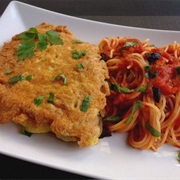 Piccata Milanese With Spaghetti