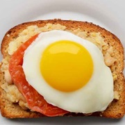 Fried Egg Chickpea Tomato Toast