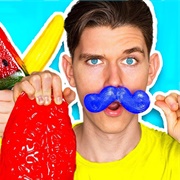 Gummy vs. Real Food Challenge *EATING GIANT GUMMY FOOD* - Collins Key