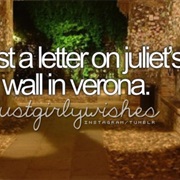 Write a Letter on Juliet's Wall in Verona, Italy