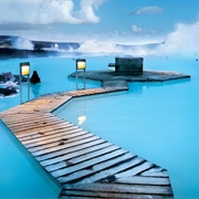 Relaxing in Blue Lagoon in Grindavik, Iceland