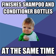 Finishing Shampoo and Conditioner at the Same Time